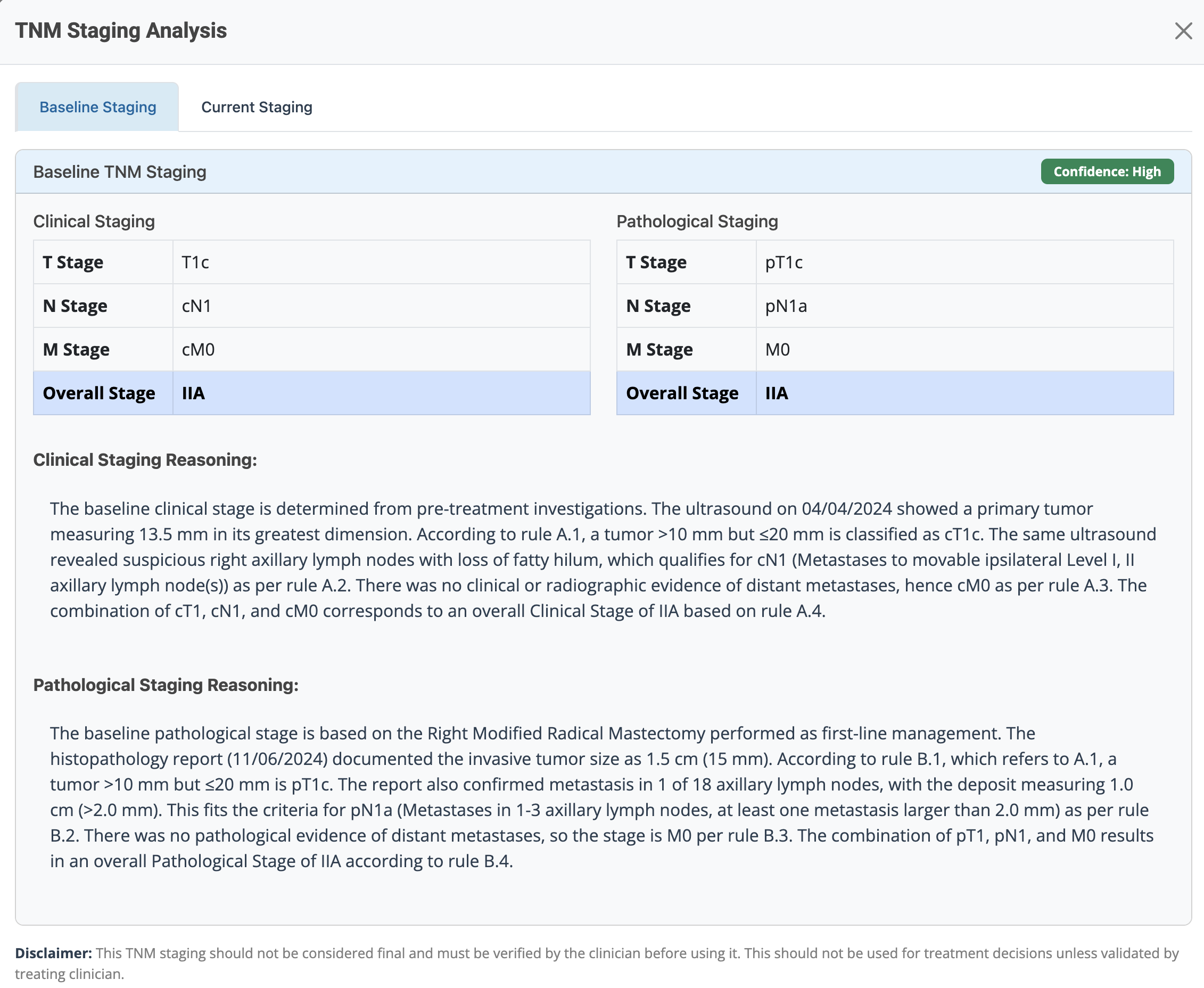OncoAssist - Patient TNM Staging